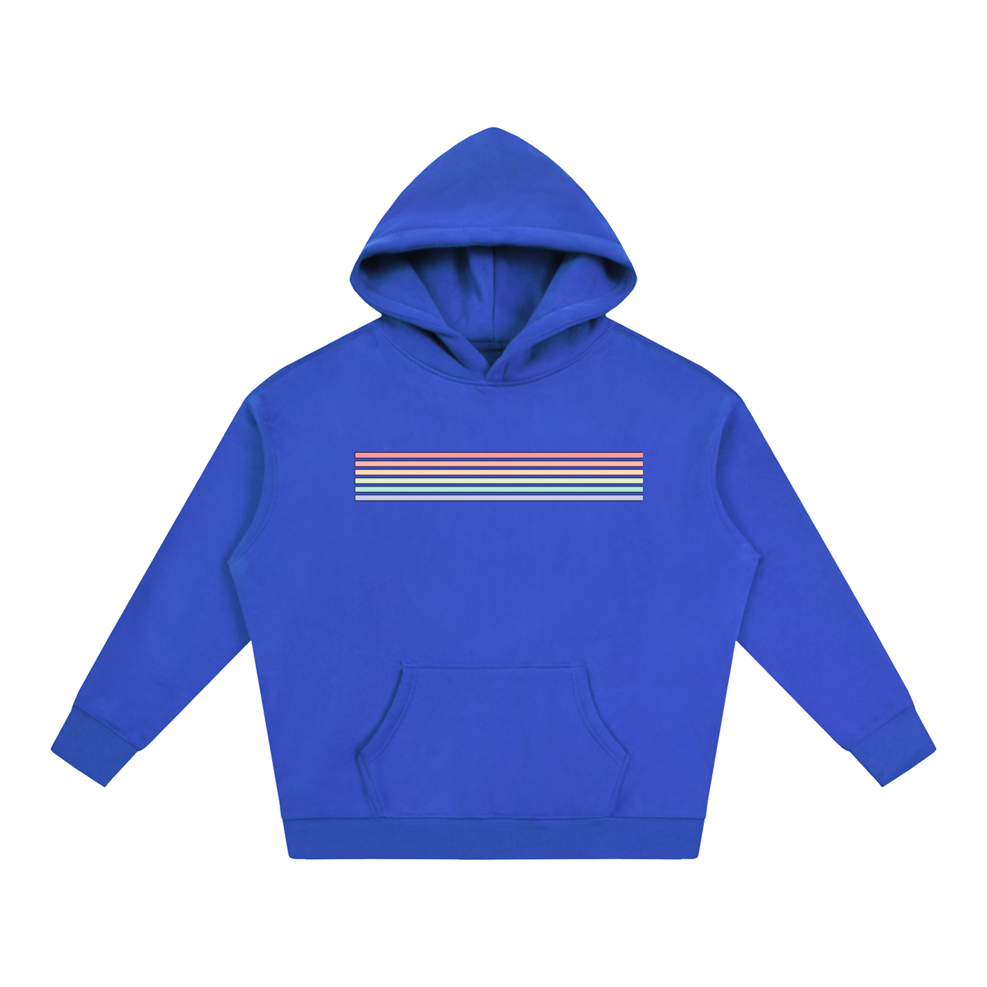 PRIDE OVERSIZED PREMIUM FLEECED HOODIE - PASTEL RAINBOW