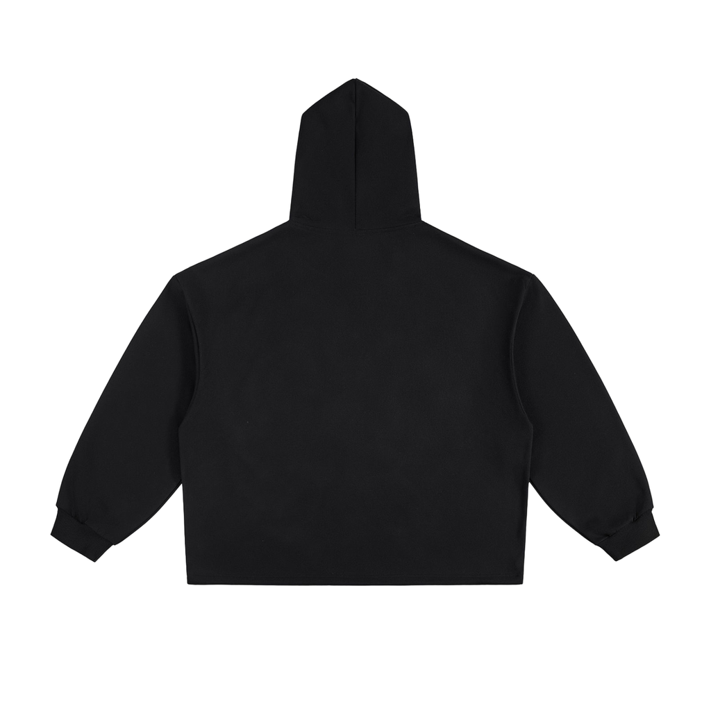 BASIC ESSENTIAL HEAVYWEIGHT OVERSIZED DRAWSTRING HEM HOODIE BLACK