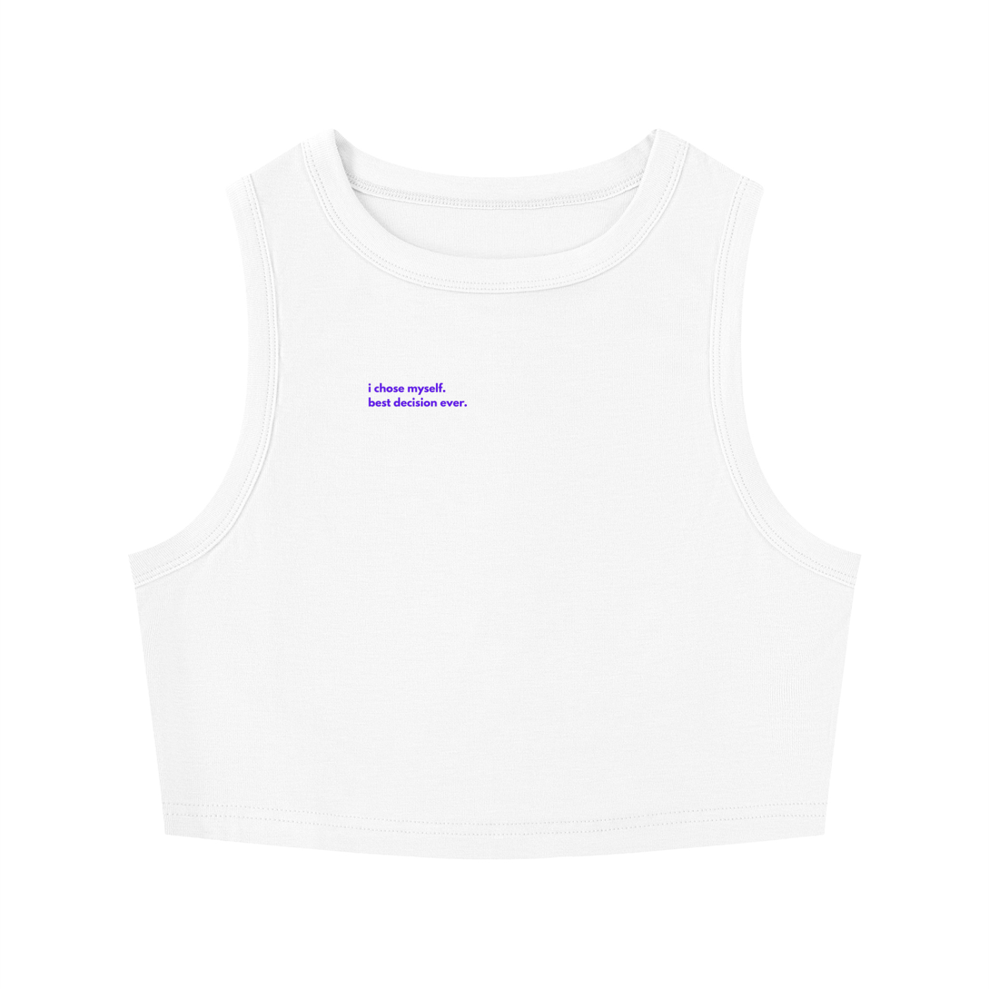 MAIN CHARACTER TIGHT CREWNECK CROP TANK TOP -  I CHOSE MYSELF