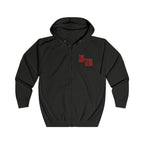 06 QUITTERS CLUB FULL-ZIP HOODIE BLACK/RED