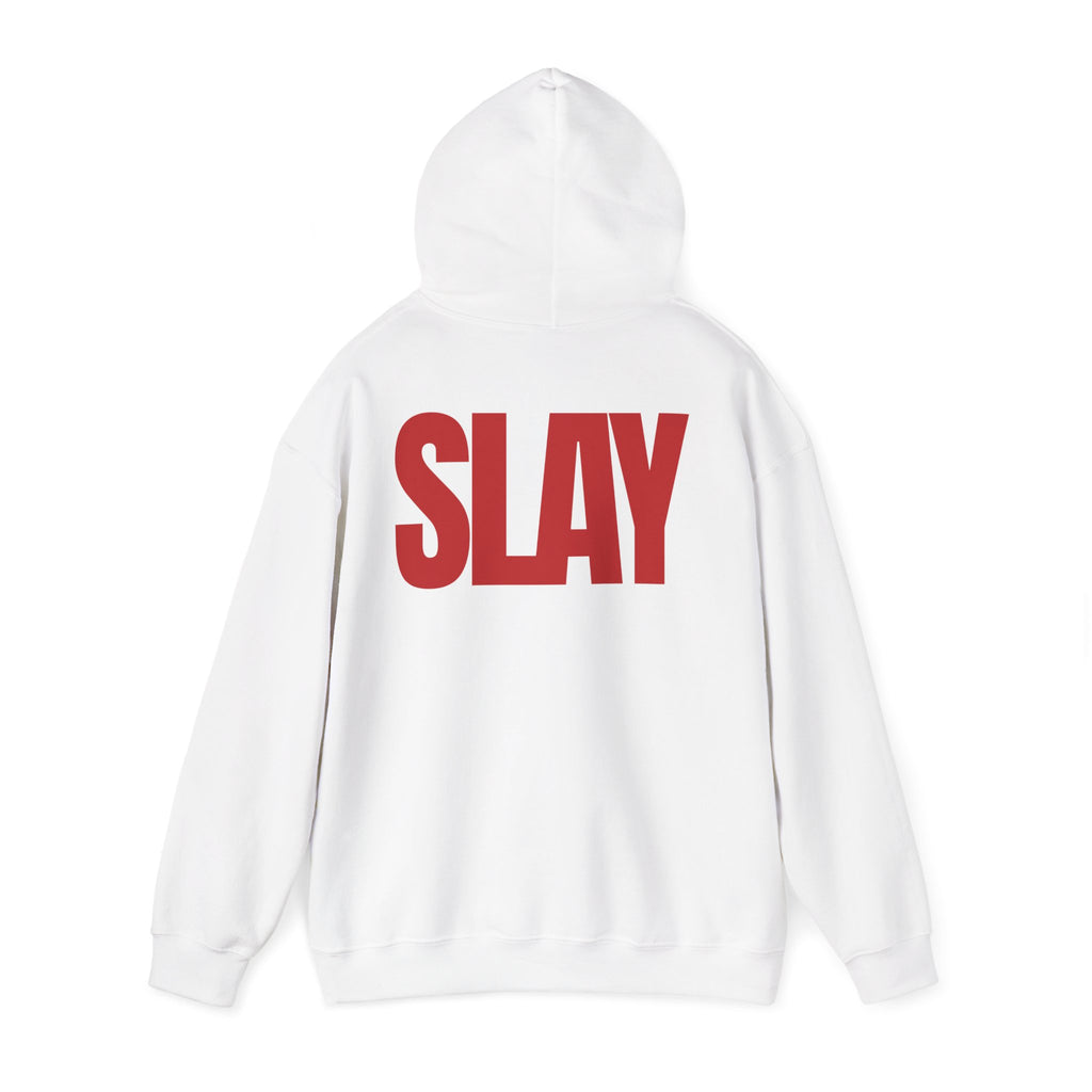 STATEMENT HOODIE -SLAY WHITE/RED