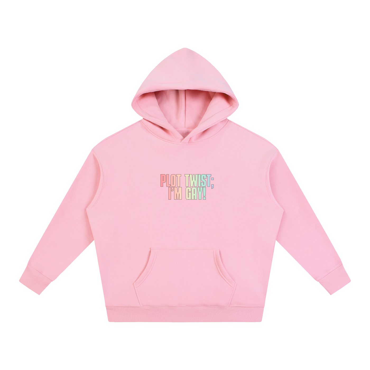 PRIDE OVERSIZED PREMIUM FLEECED HOODIE - PLOT TWIST; I'M GAY