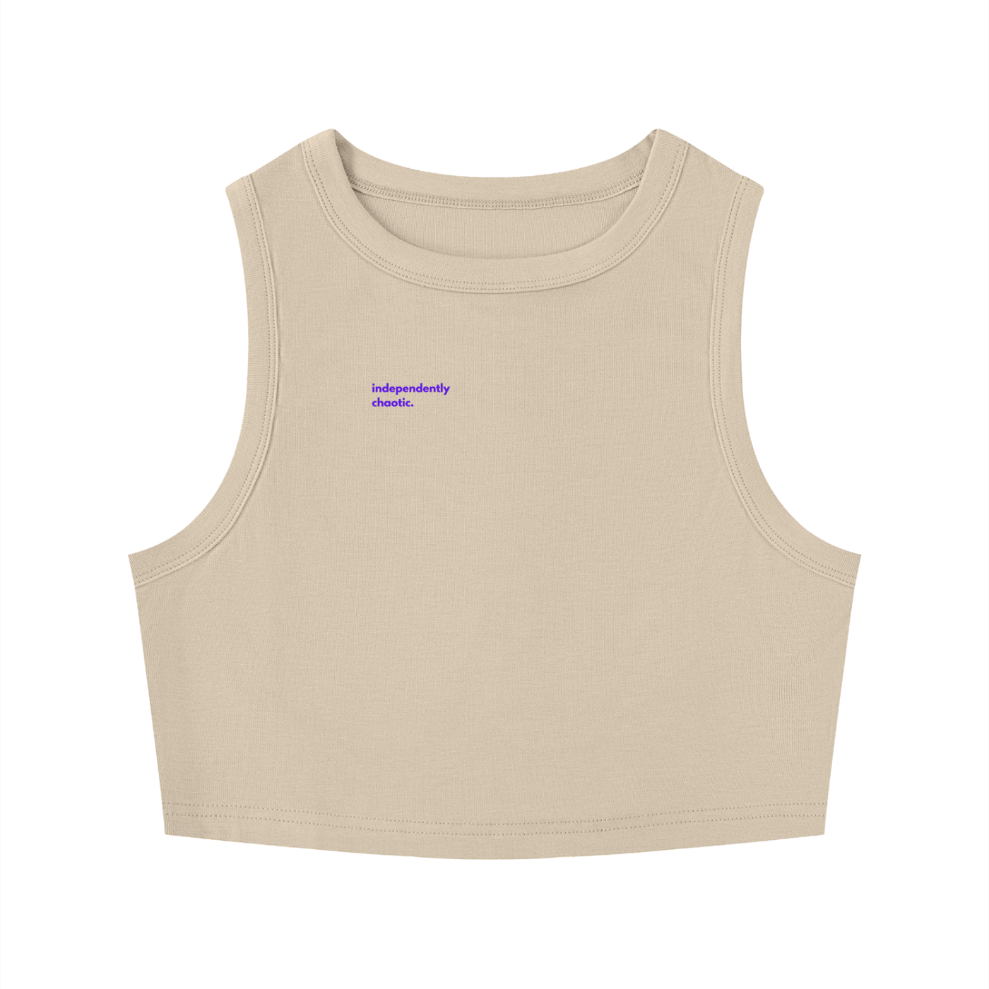 MAIN CHARACTER TIGHT CREWNECK CROP TANK TOP -  INDEPENDENTLY CHAOTIC