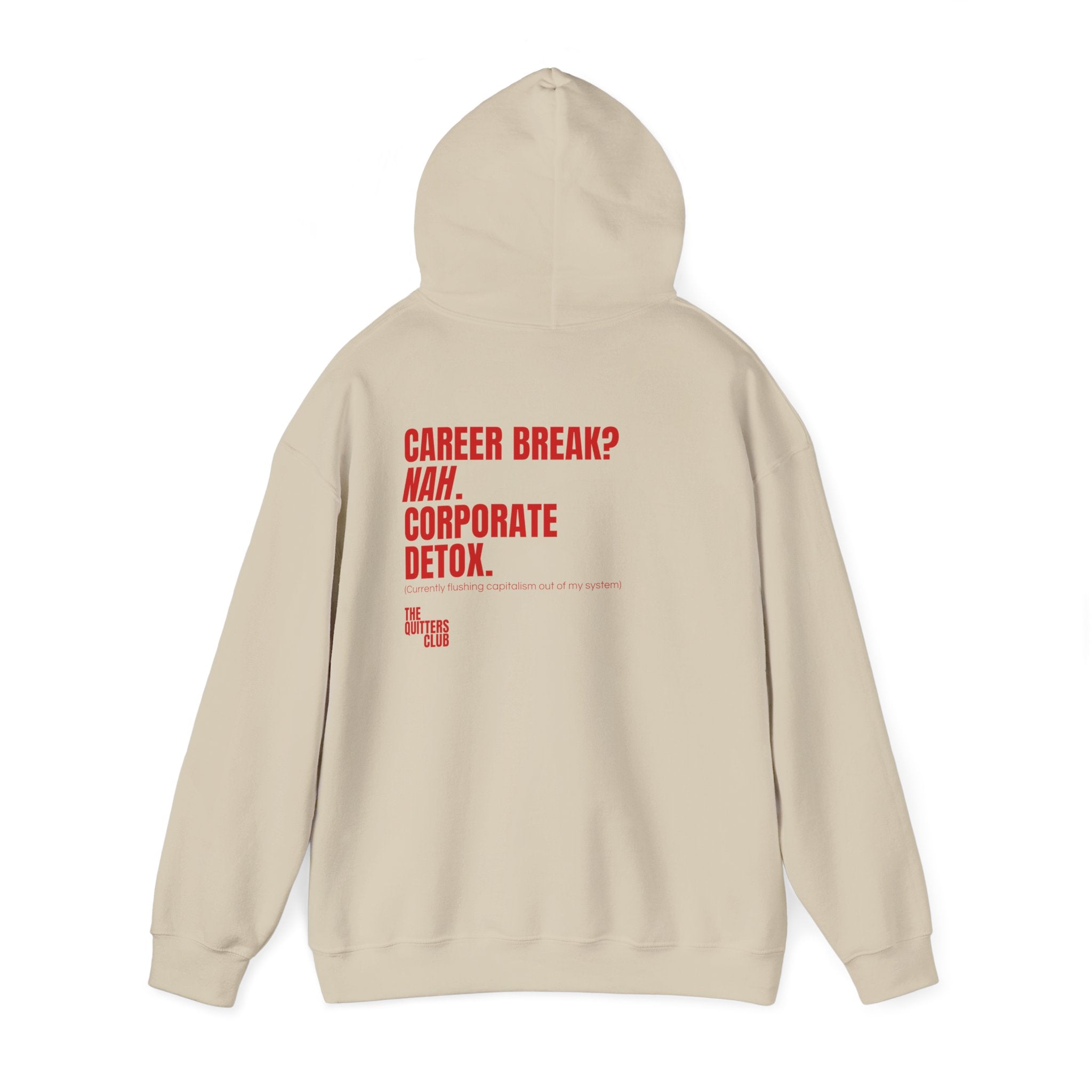 07 QUITTERS CLUB HOODIE BEIGE/RED