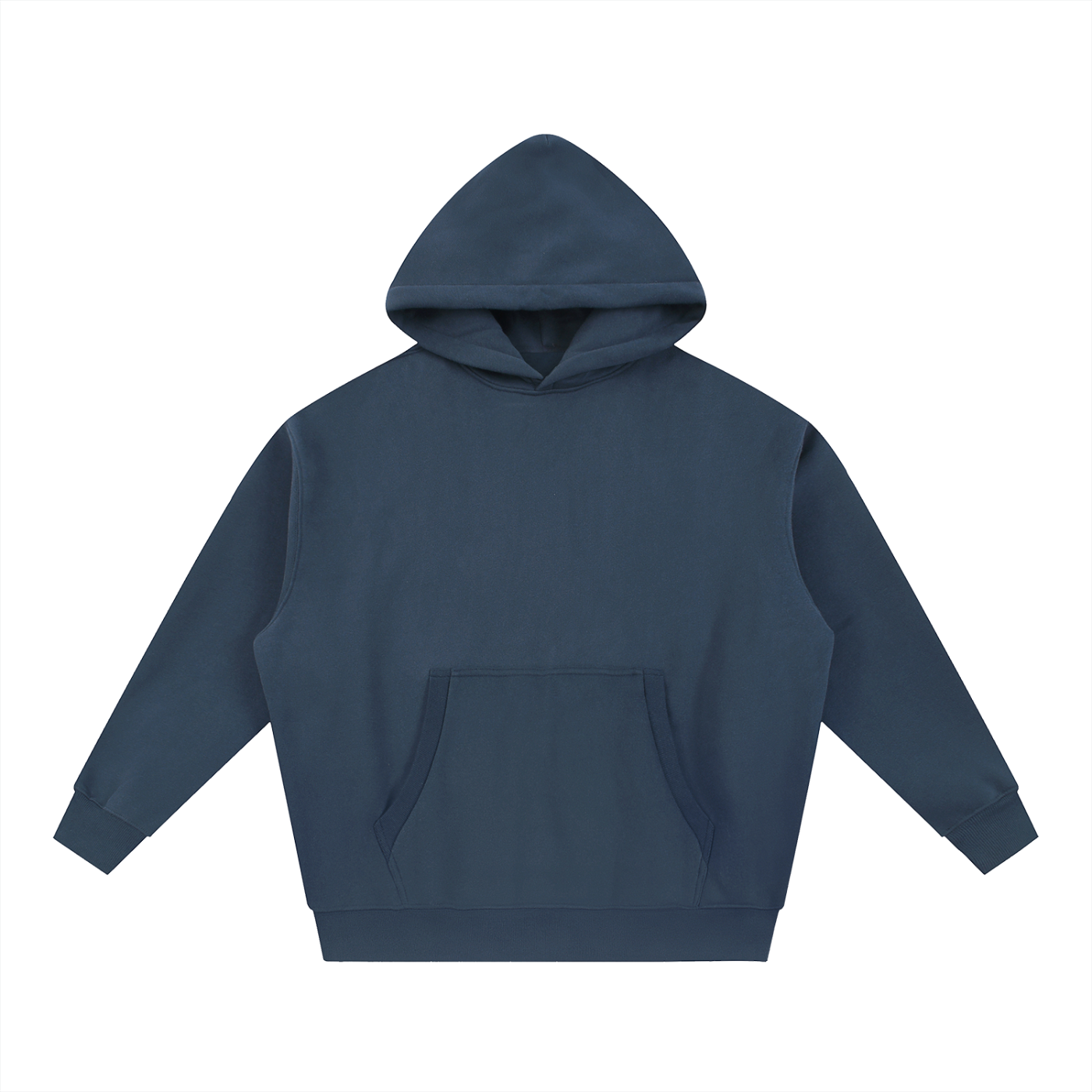 BASIC ESSENTIAL OVERSIZED BOXY FIT FLEECE HOODIE BLUE