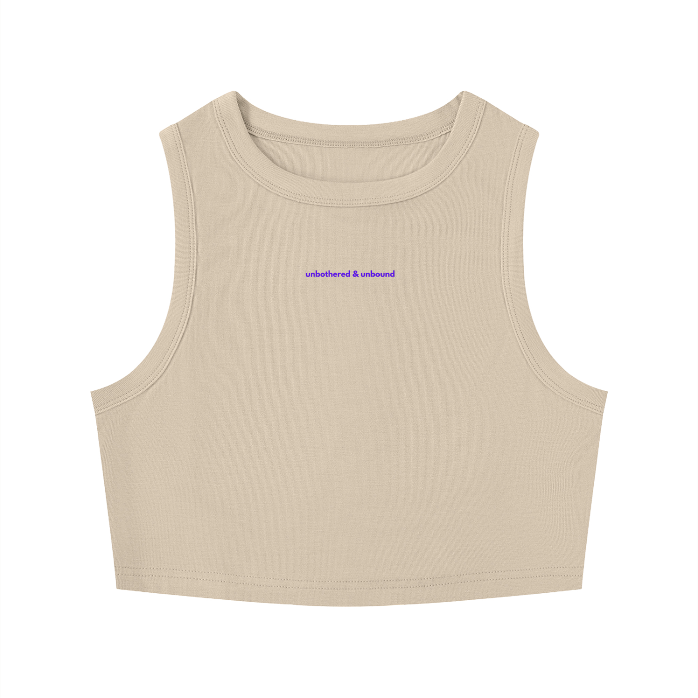MAIN CHARACTER TIGHT CREWNECK CROP TANK TOP -  UNBOTHERED & UNBOUND