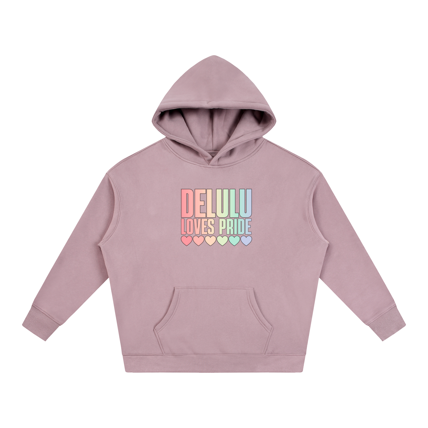 PRIDE OVERSIZED PREMIUM FLEECED HOODIE - DELULU LOVES PRIDE