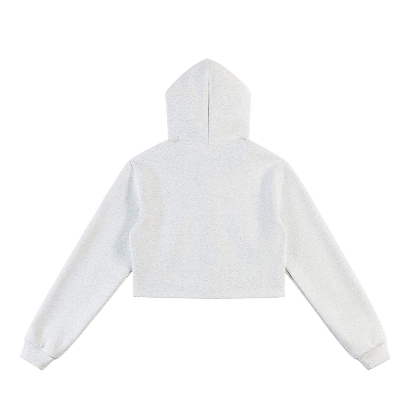 WOMAN ESSENTIAL CROPPED ZIP-UP HOODIE - FLOWER GRAY