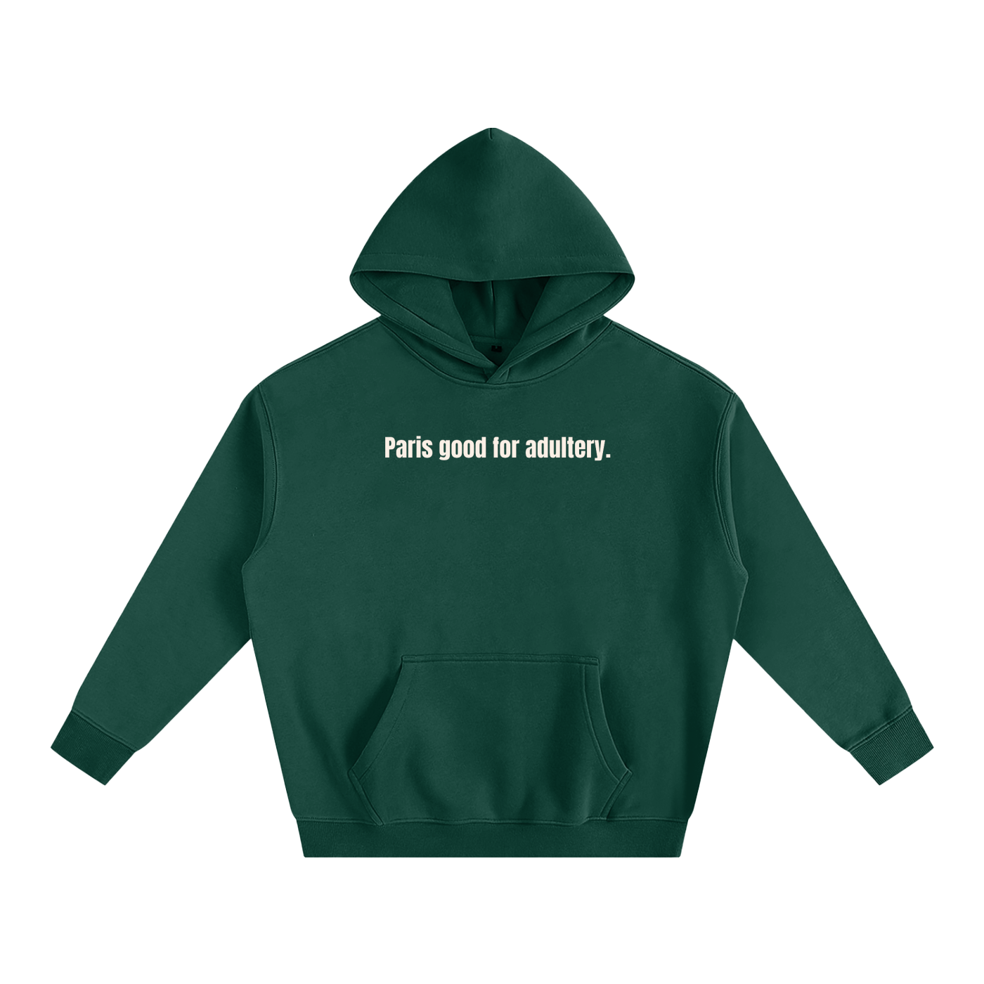 OVERSIZE FLEECED HOODIE - PARIS GOOD FOR ADULTERY.