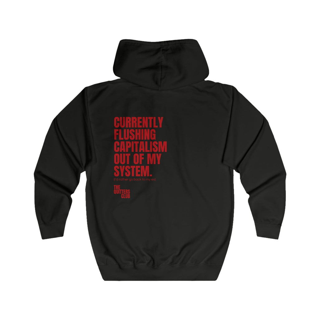 08 QUITTERS CLUB FULL-ZIP HOODIE BLACK/RED