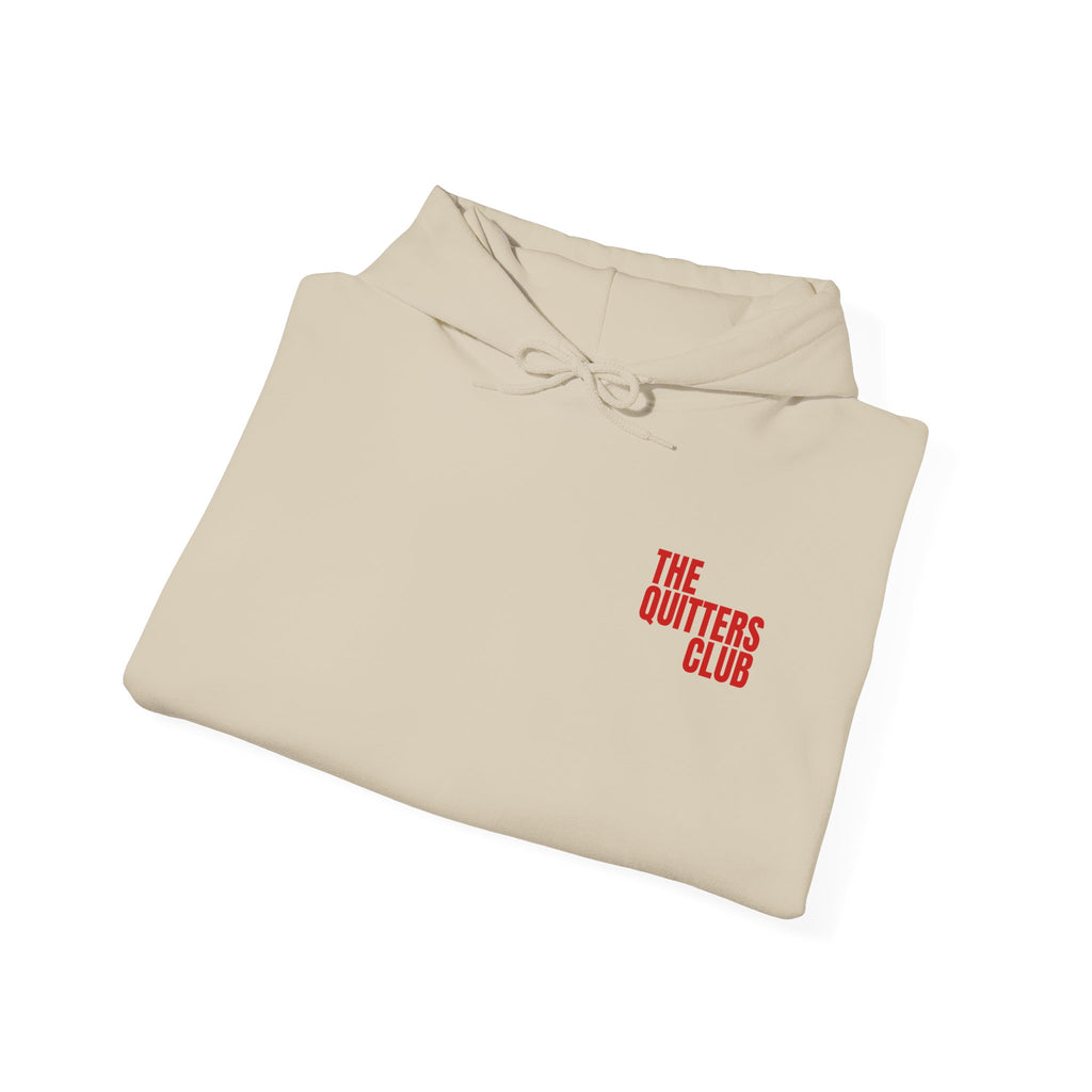 02 QUITTERS CLUB HOODIE BEIGE/RED