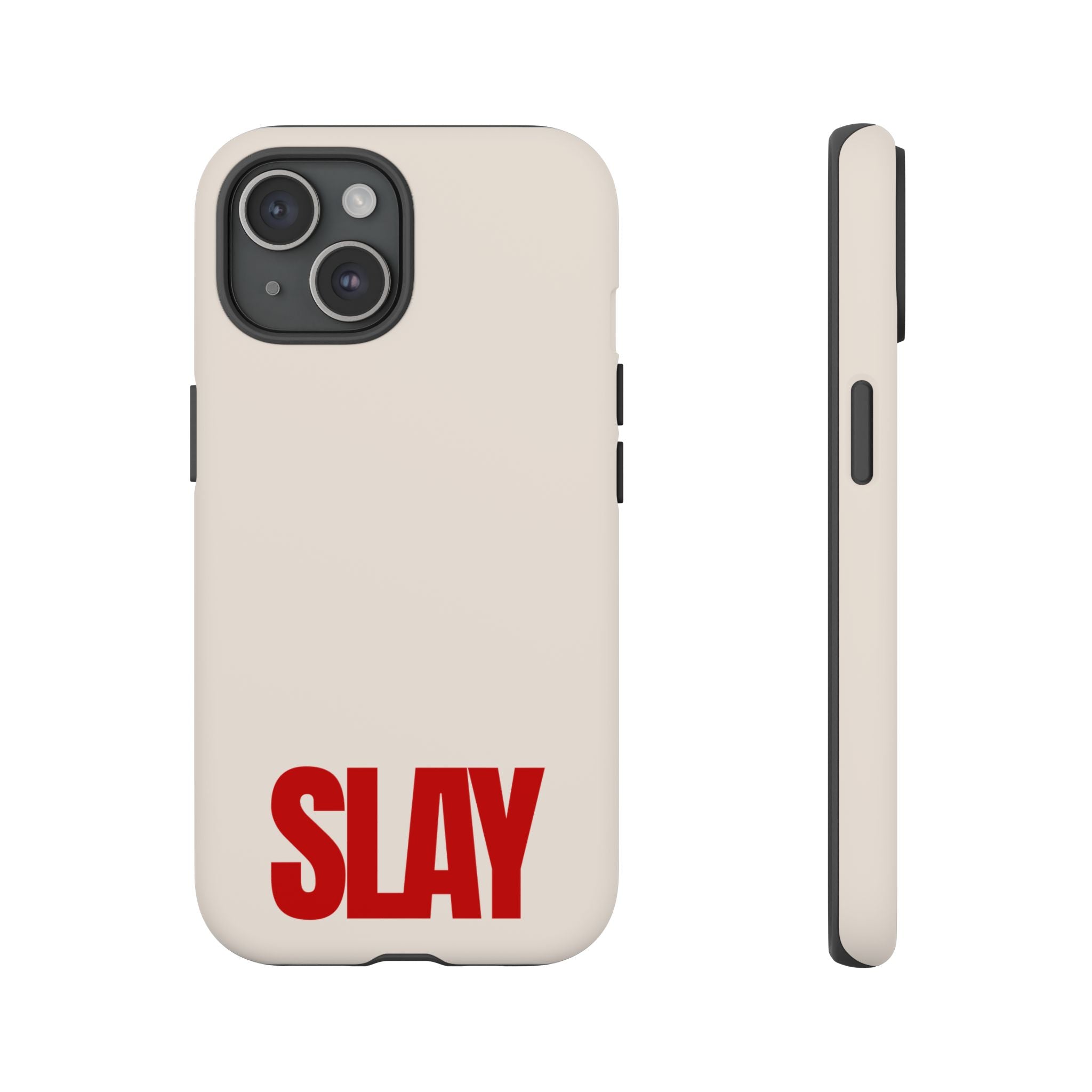 IPHONE CASE (15 - 17) - SLAY (BEIGE&RED)