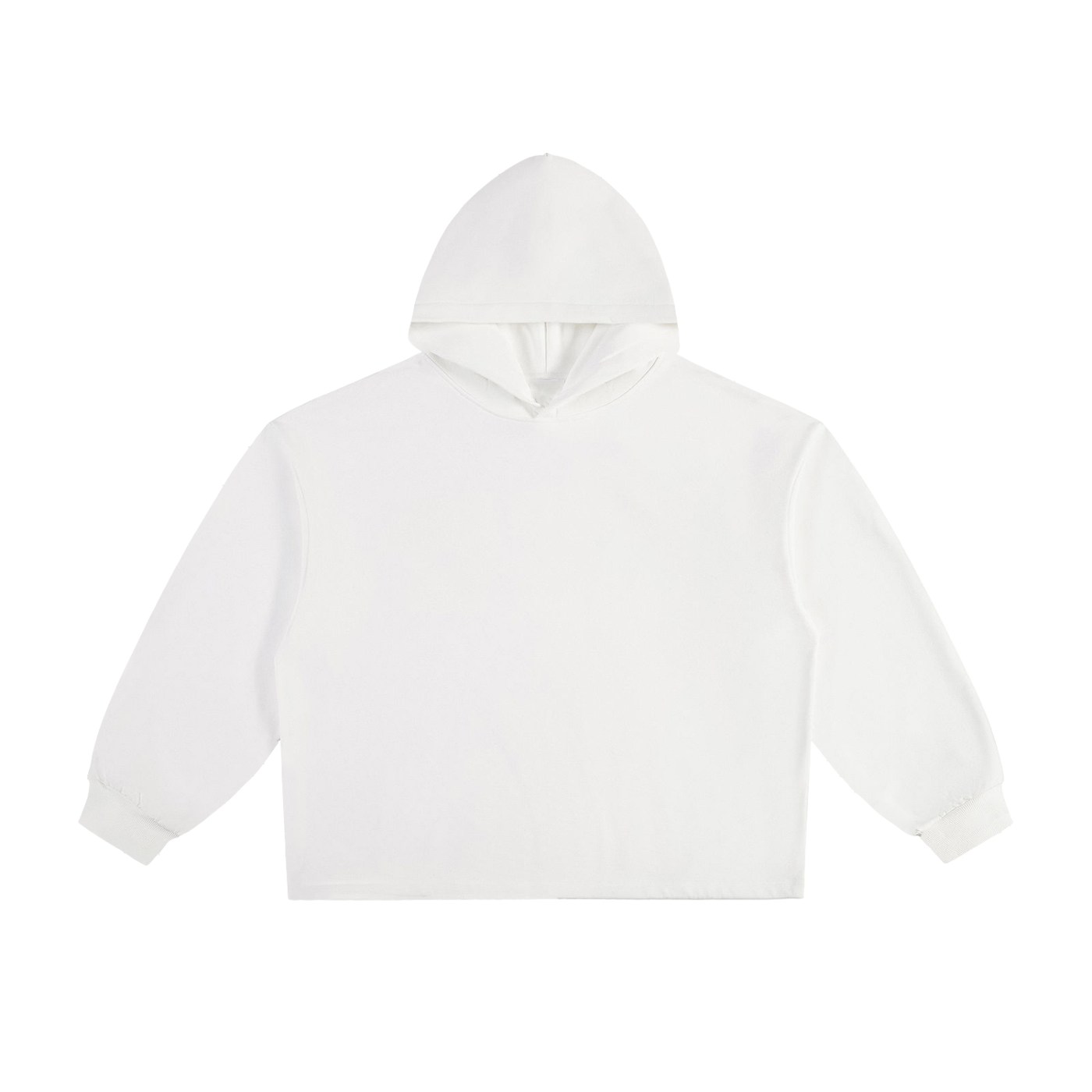 BASIC ESSENTIAL HEAVYWEIGHT OVERSIZED DRAWSTRING HEM HOODIE WHITE