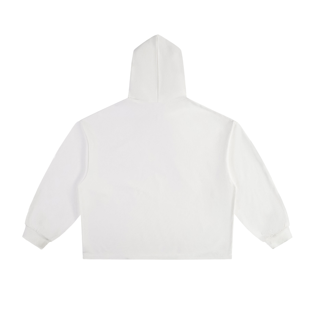 BASIC ESSENTIAL HEAVYWEIGHT OVERSIZED DRAWSTRING HEM HOODIE WHITE