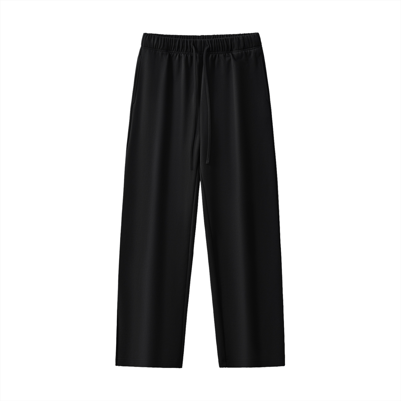 BASIC ESSENTIAL HEAVYWEIGHT STRAIGHT-LEG SWEATPANTS BLACK