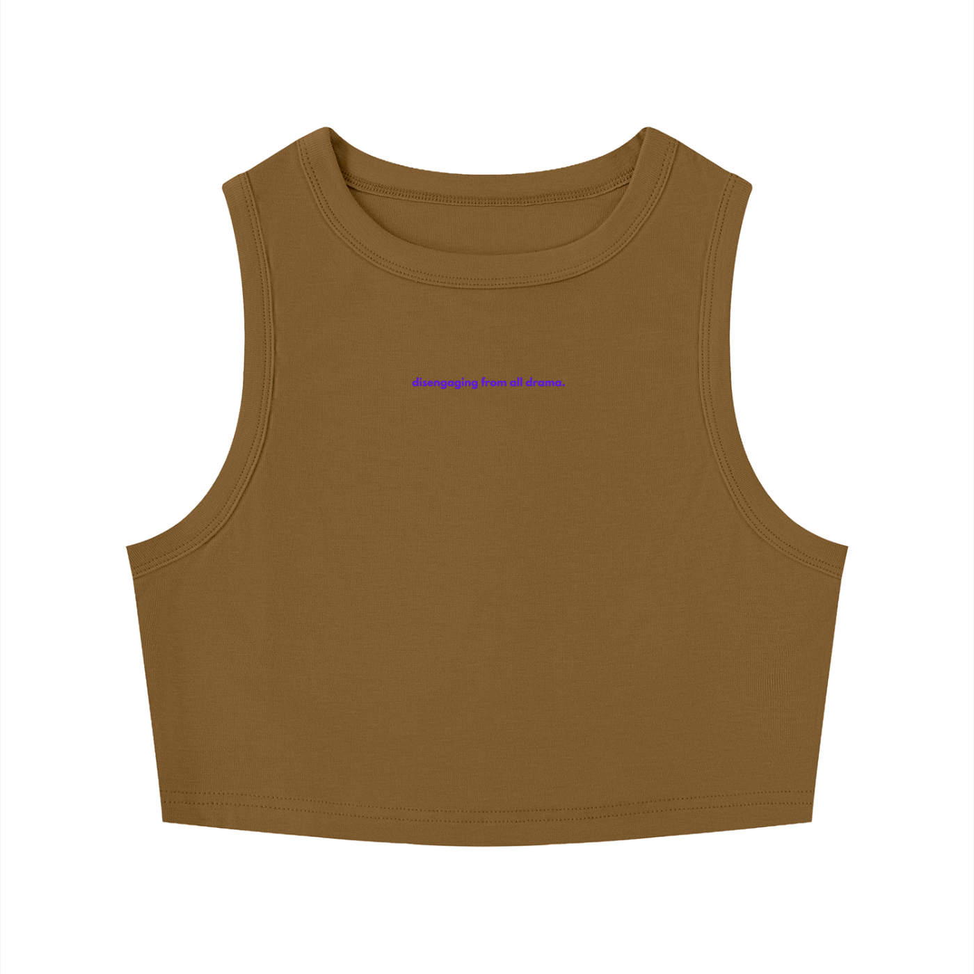 MAIN CHARACTER TIGHT CREWNECK CROP TANK TOP -  DISENGAGING FROM ALL DRAMA