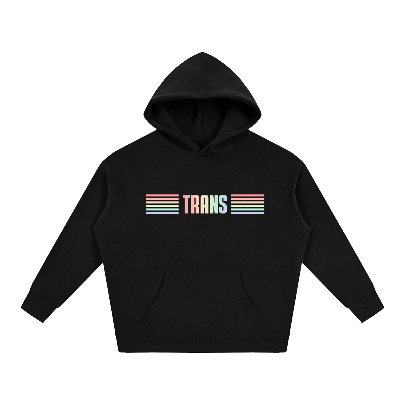 PRIDE OVERSIZED PREMIUM FLEECED HOODIE - TRANS