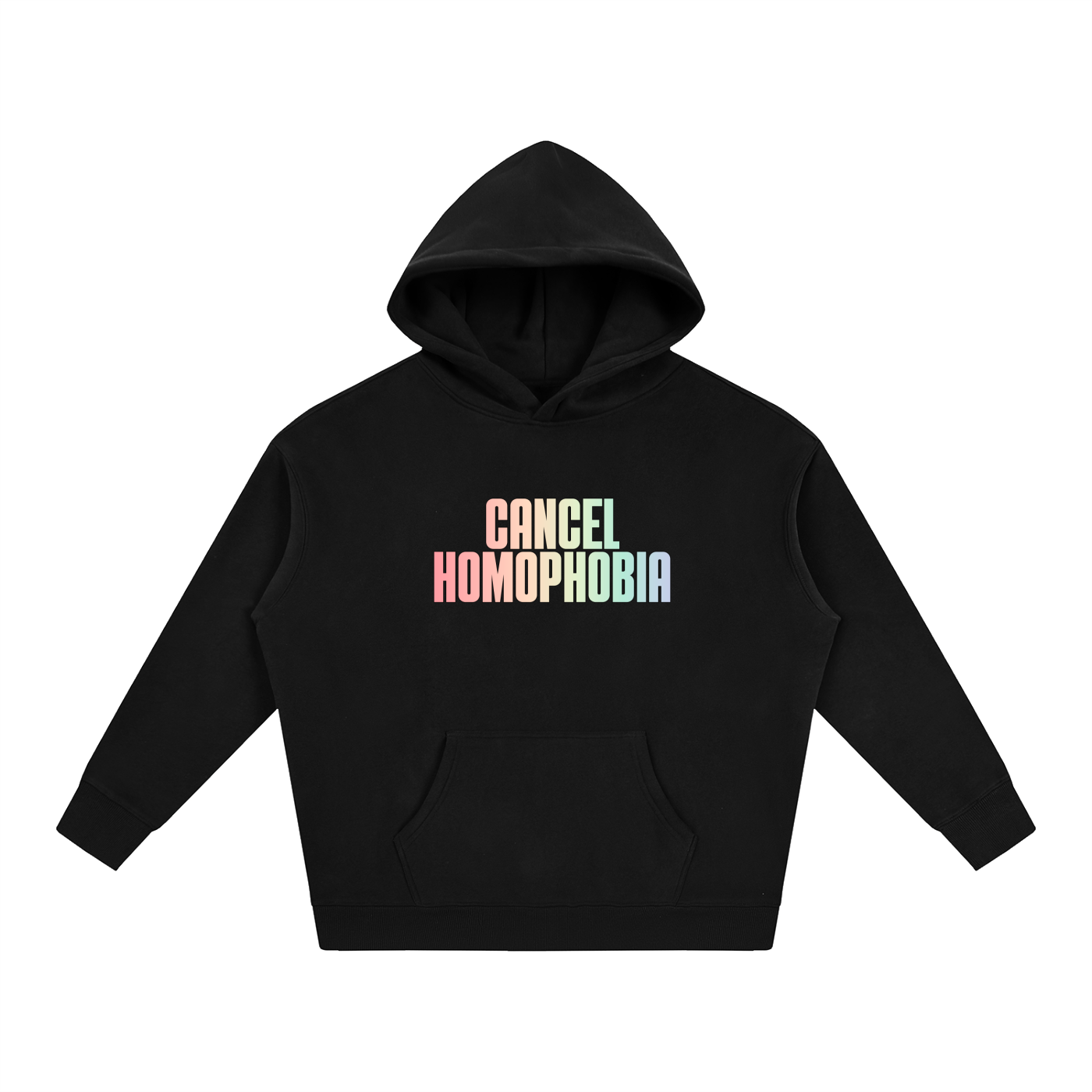 PRIDE OVERSIZED PREMIUM FLEECED HOODIE - CANCEL HOMOPHOBIA