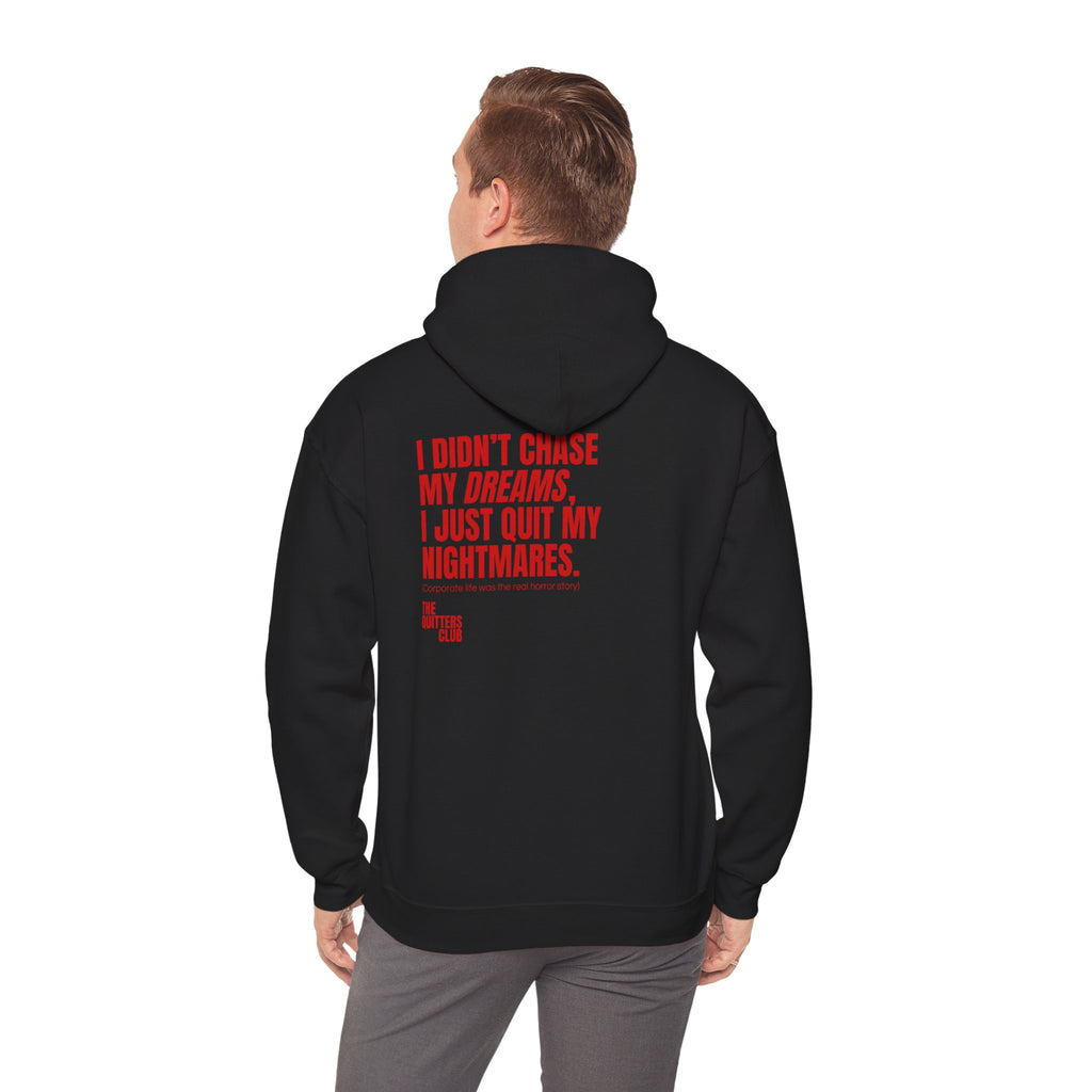 01 QUITTERS CLUB HOODIE BLACK/RED