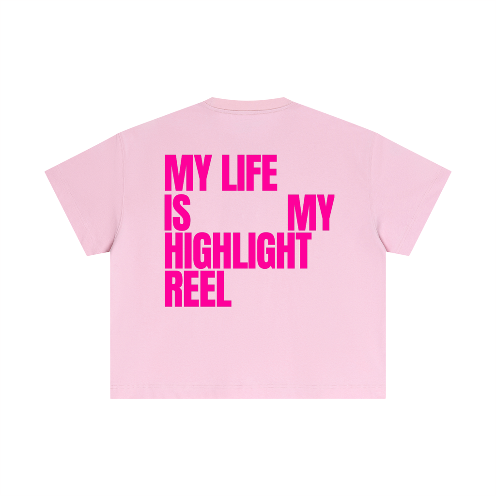MAIN CHARACTER BOXY T-SHIRT - MY LIFE IS MY HIGHLIGHT REEL