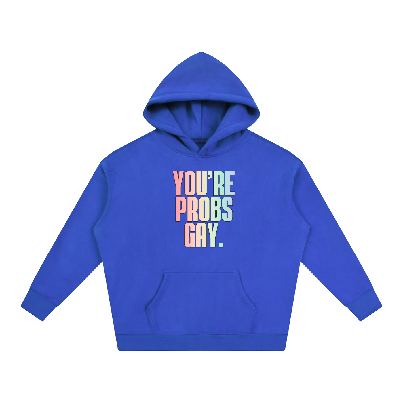 PRIDE OVERSIZED PREMIUM FLEECED HOODIE - YOU'RE PROBS GAY