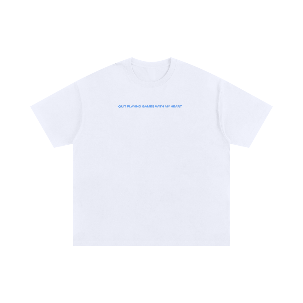 UNISEX OVERSIZED COTTON T-SHIRT - HOMECOMING DÜSSELDORF - QUIT PLAYING GAMES WITH MY HEART