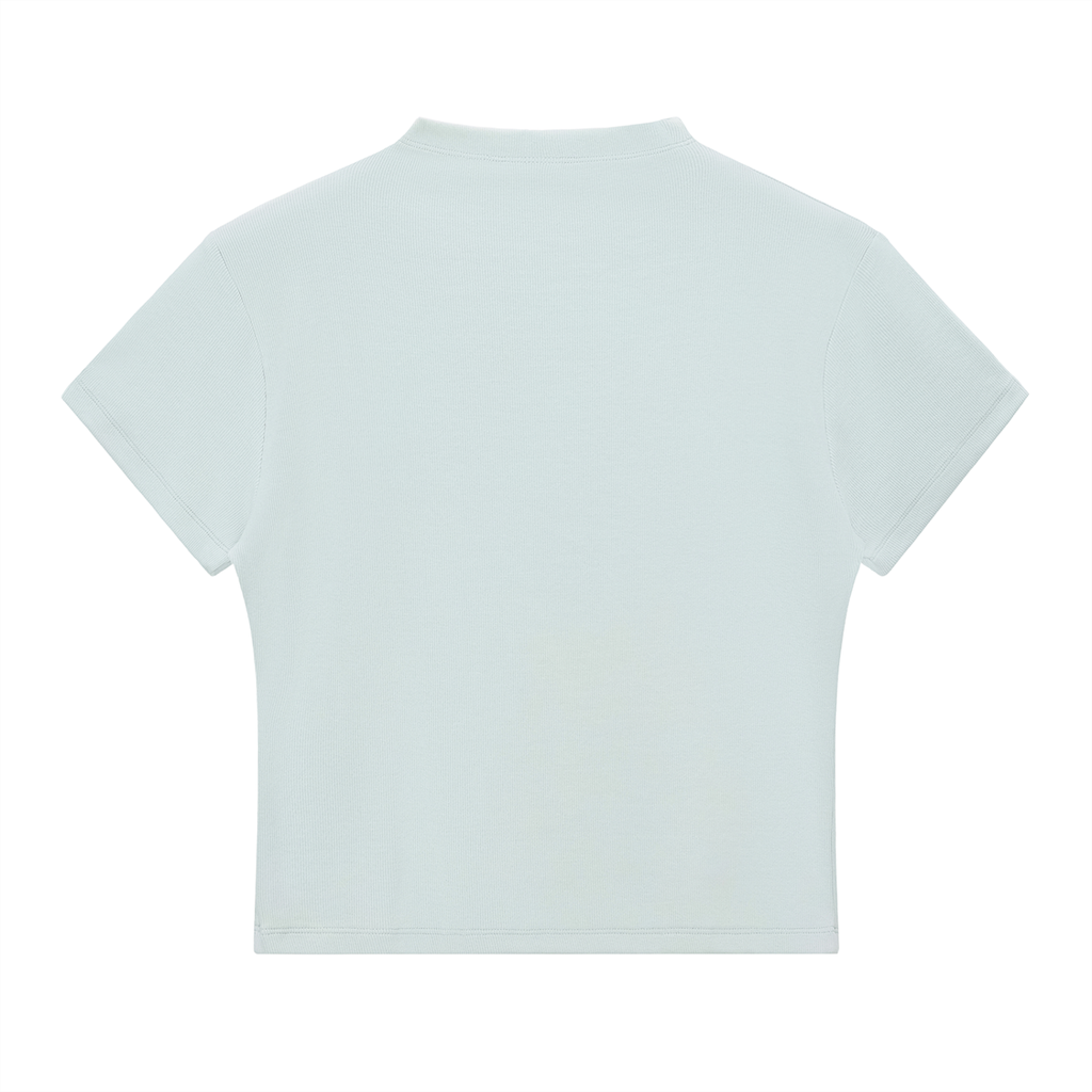 BASIC SLIM FIT WOMEN MOCK NECK T-SHIRT