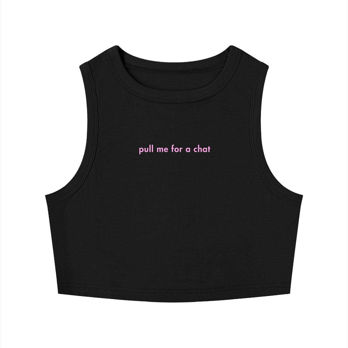 WOMEN'S CREWNECK CROP TOP - PULL ME FOR A CHAT