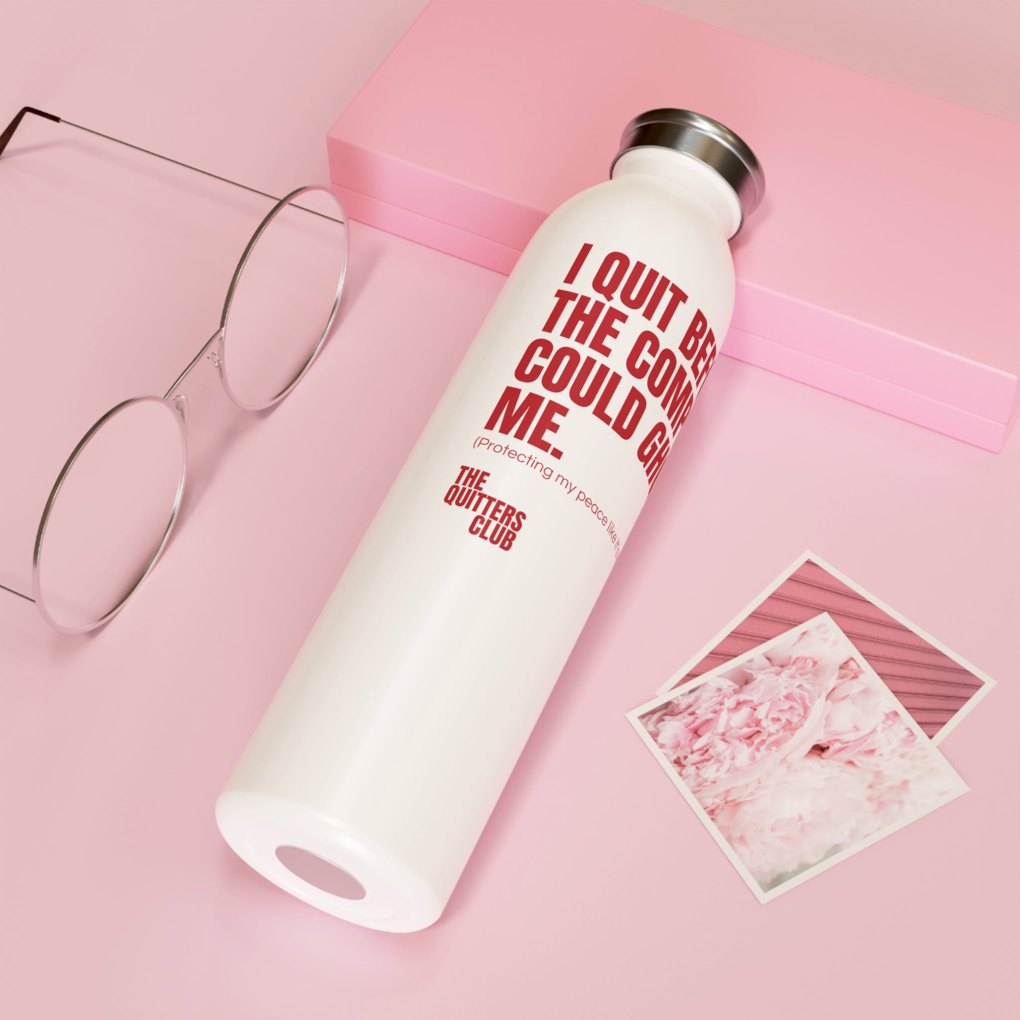 QUITTERS CLUB SLIM WATER BOTTLE 20oz - GHOST