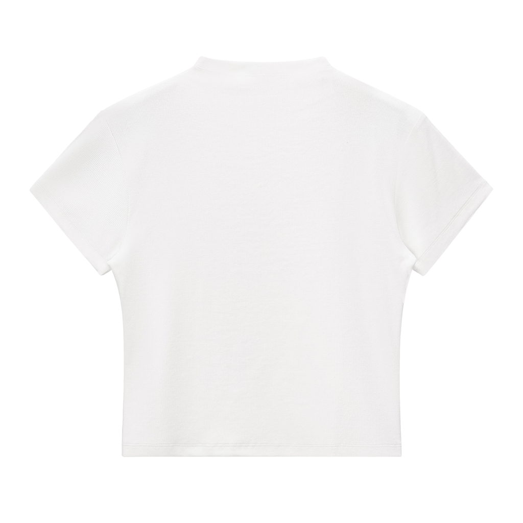 BASIC SLIM FIT WOMEN MOCK NECK T-SHIRT