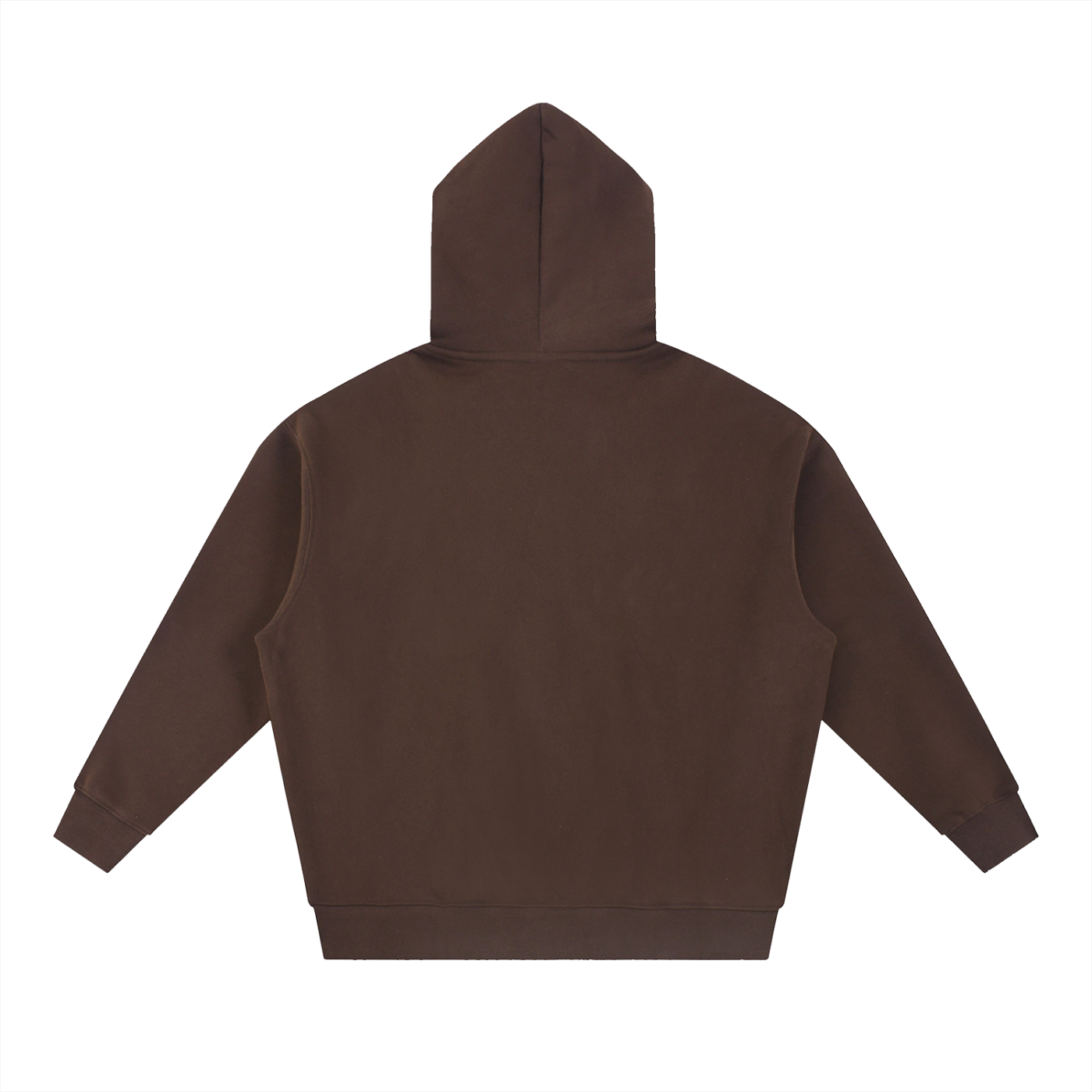 BASIC ESSENTIAL OVERSIZED BOXY FIT FLEECE HOODIE COFFEE