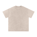 BASIC SNOW WASHED OVERSIZED COTTON T-SHIRT APRICOT