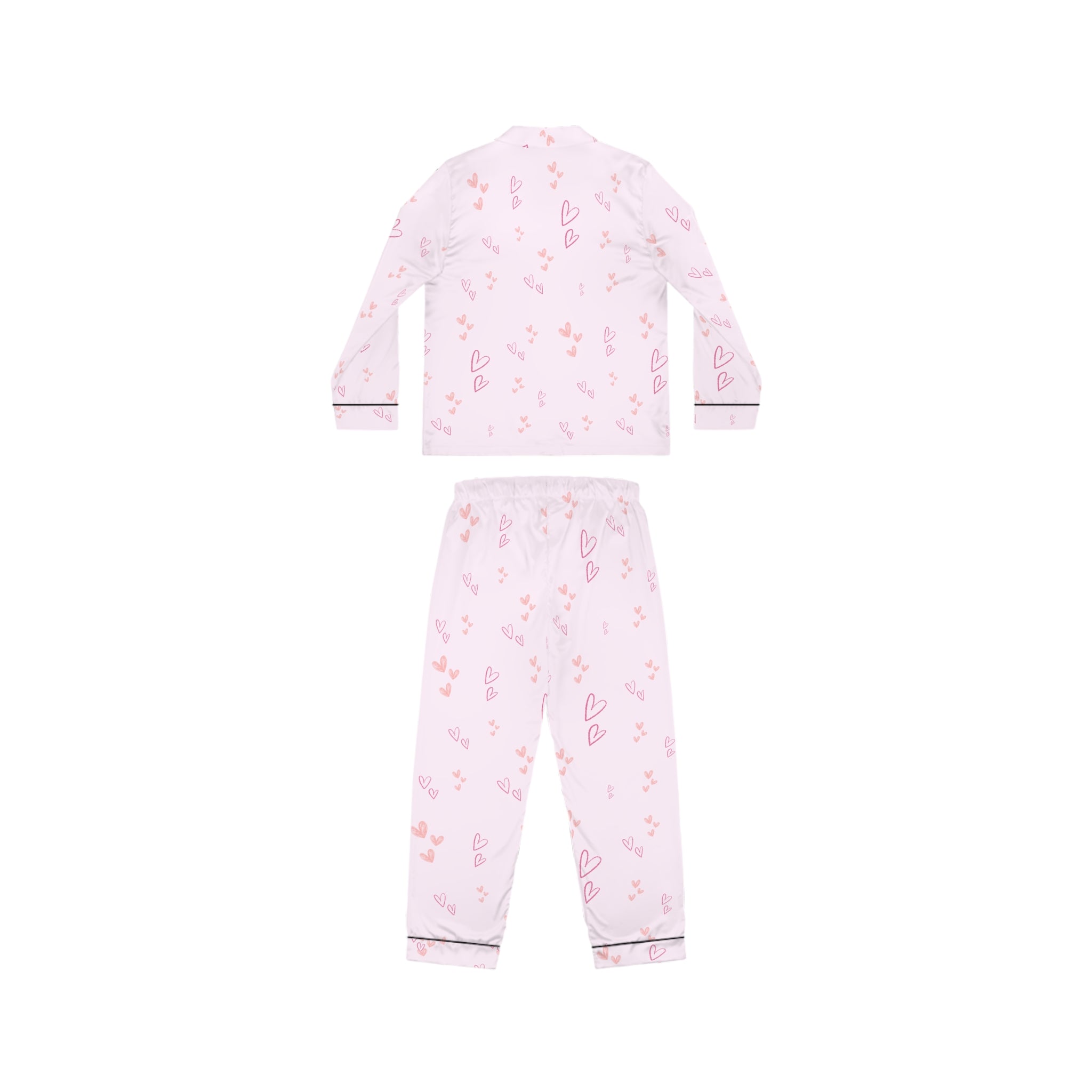 01 Hearts Satin Pajama Set