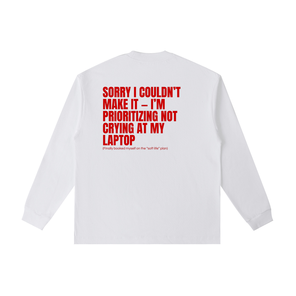 QUITTERS CLUB LONG SLEEVE T-SHIRT - CRYING AT MY LAPTOP