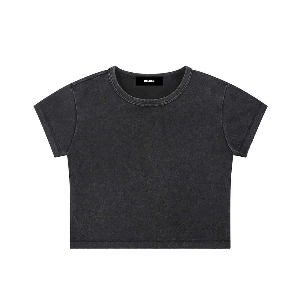 SNOW WASHED CROP TOP - BASIC