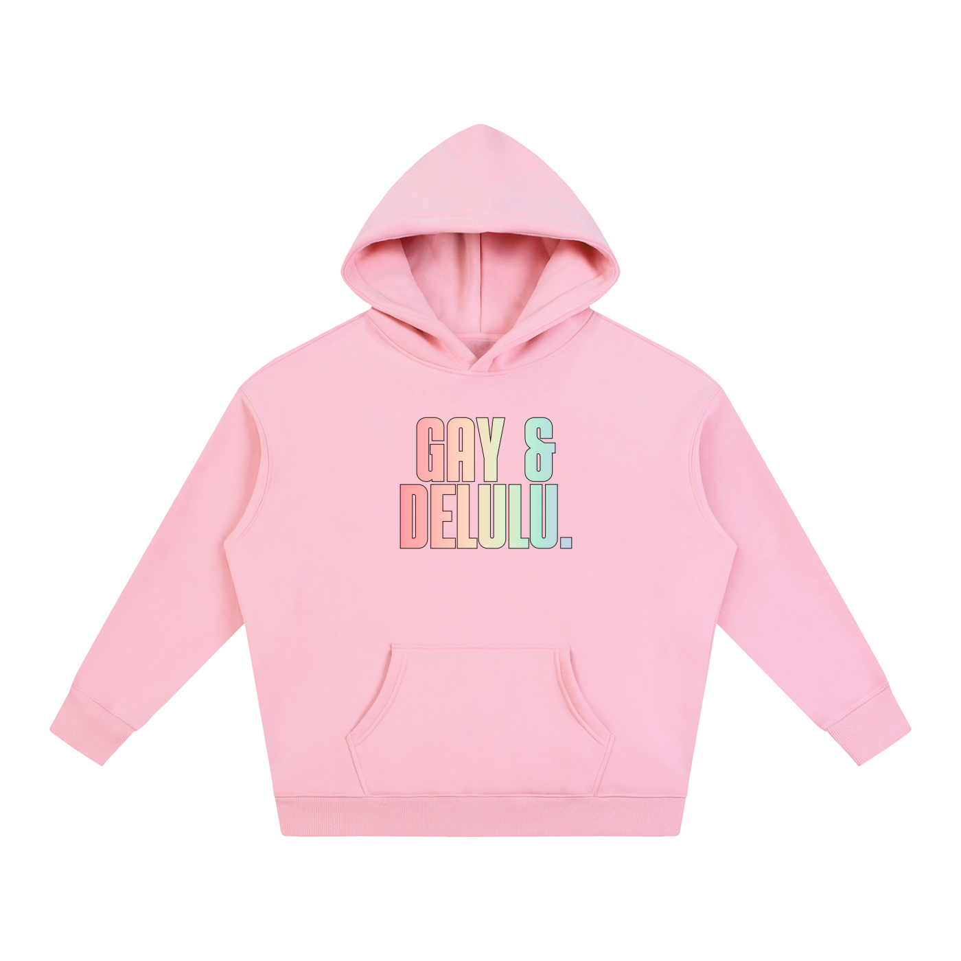 PRIDE OVERSIZED PREMIUM FLEECED HOODIE - GAY & DELULU