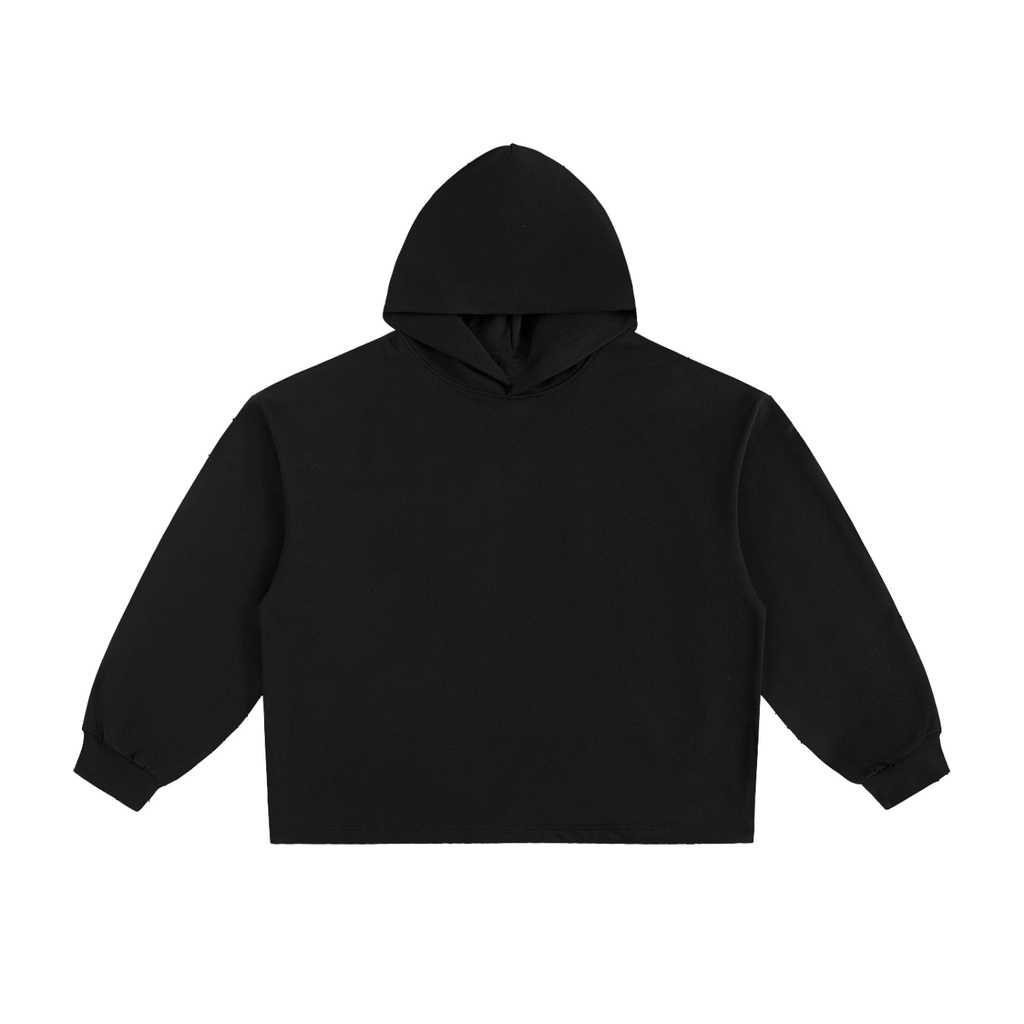 BASIC ESSENTIAL HEAVYWEIGHT OVERSIZED DRAWSTRING HEM HOODIE BLACK