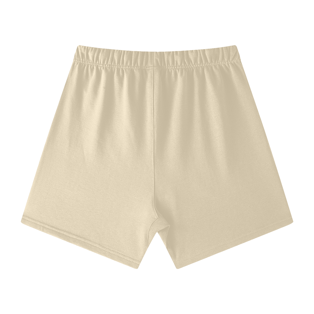 UNISEX EARTH TONE LOOSE FIT COTTON SHORTS MILK TEA