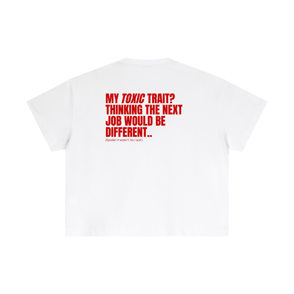 QUITTERS CLUB ESSENTIAL COTTON BOXY T-SHIRT - TOXIC TRAIT
