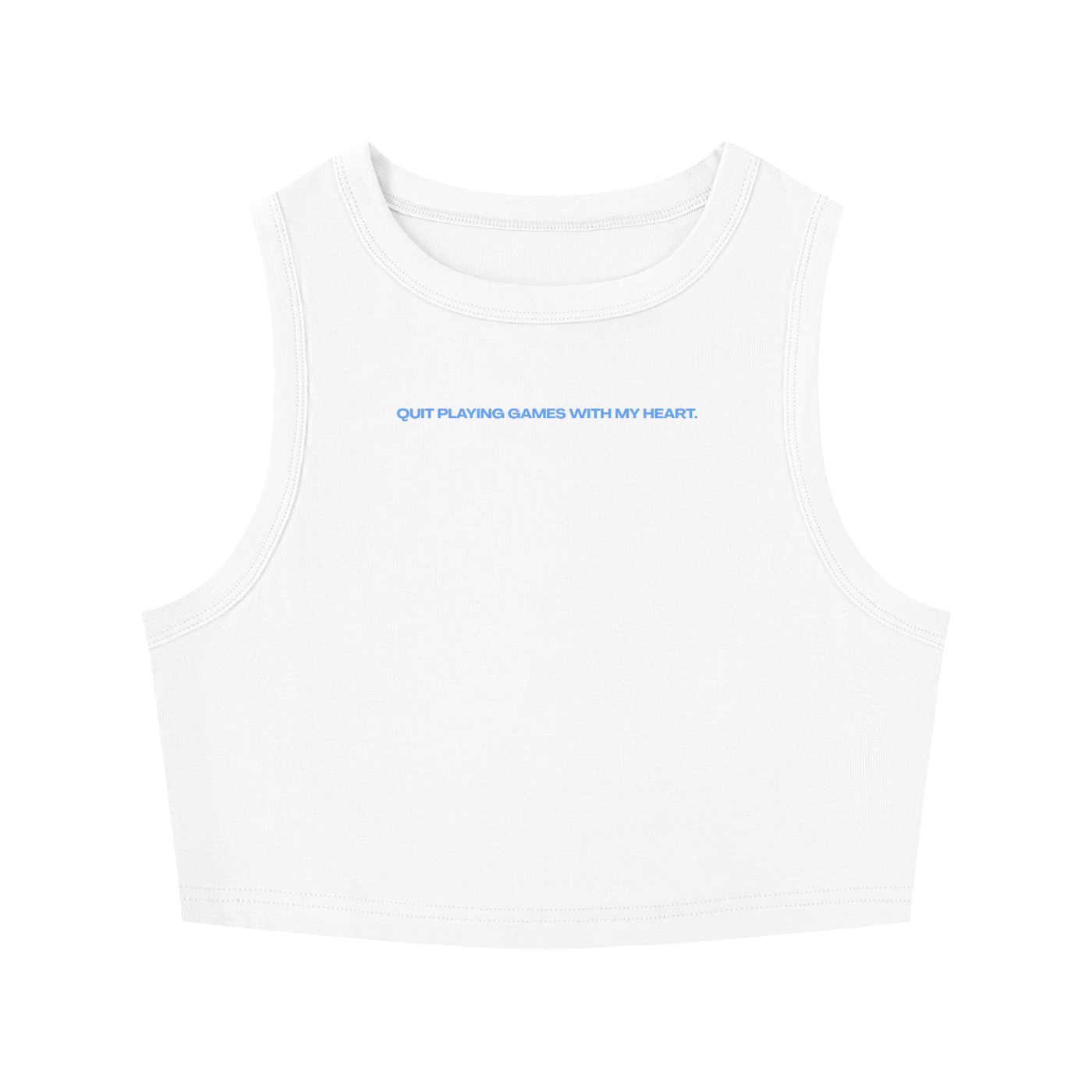 WOMEN'S TIGHT CREWNECK CROP TANK TOP - HOMECOMING DÜSSELDORF - QUIT PLAYING GAMES WITH MY HEART