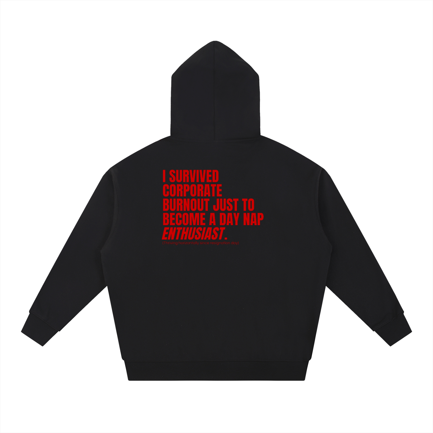 QUITTERS CLUB ESSENTIAL HEAVYWEIGHT HOODIE - CORPORATE BURNOUT