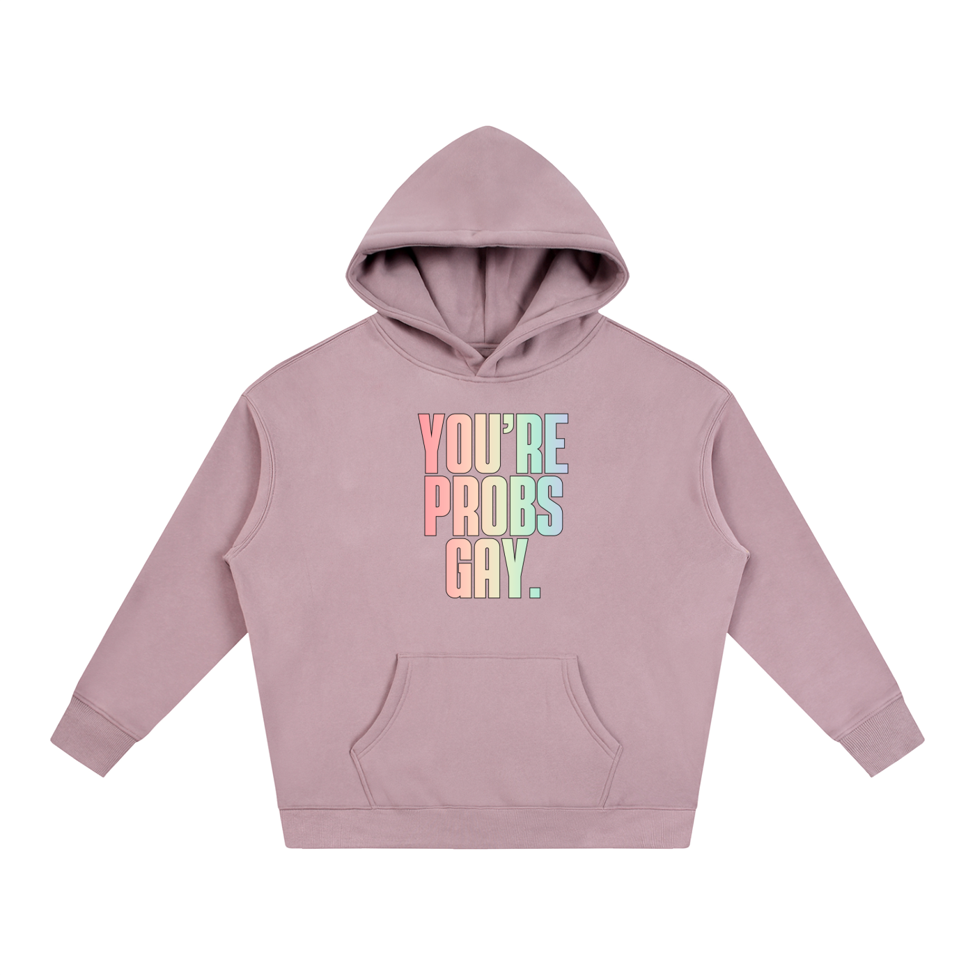 PRIDE OVERSIZED PREMIUM FLEECED HOODIE - YOU'RE PROBS GAY