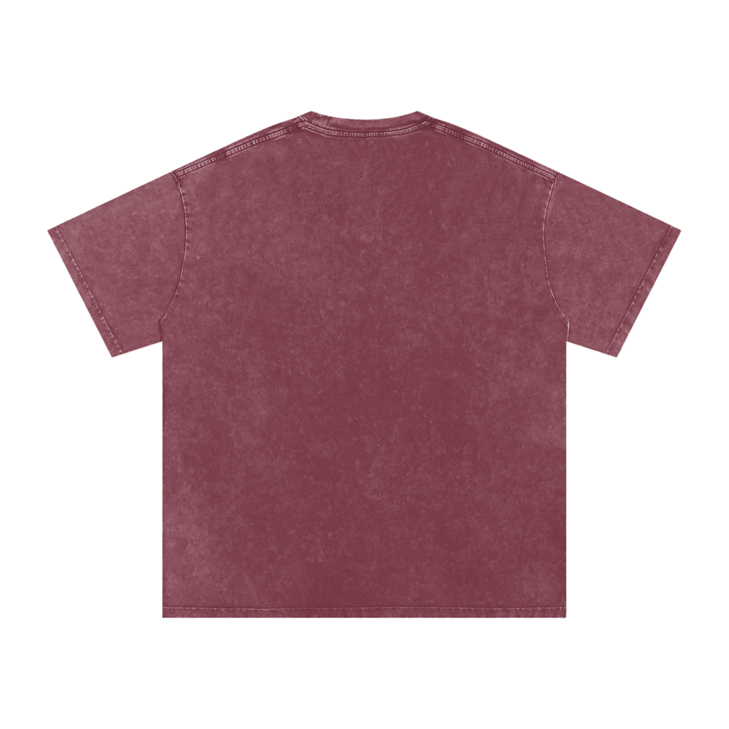 BASIC SNOW WASHED OVERSIZED COTTON T-SHIRT RED