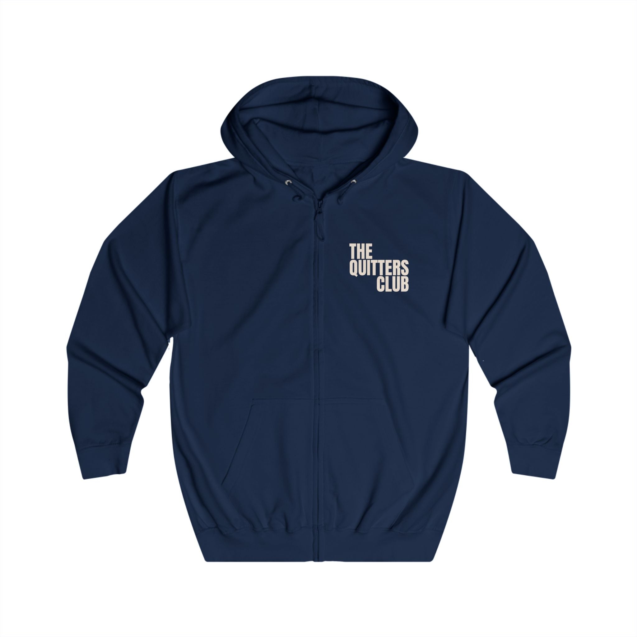 06 QUITTERS CLUB FULL-ZIP HOODIE NAVY/BEIGE