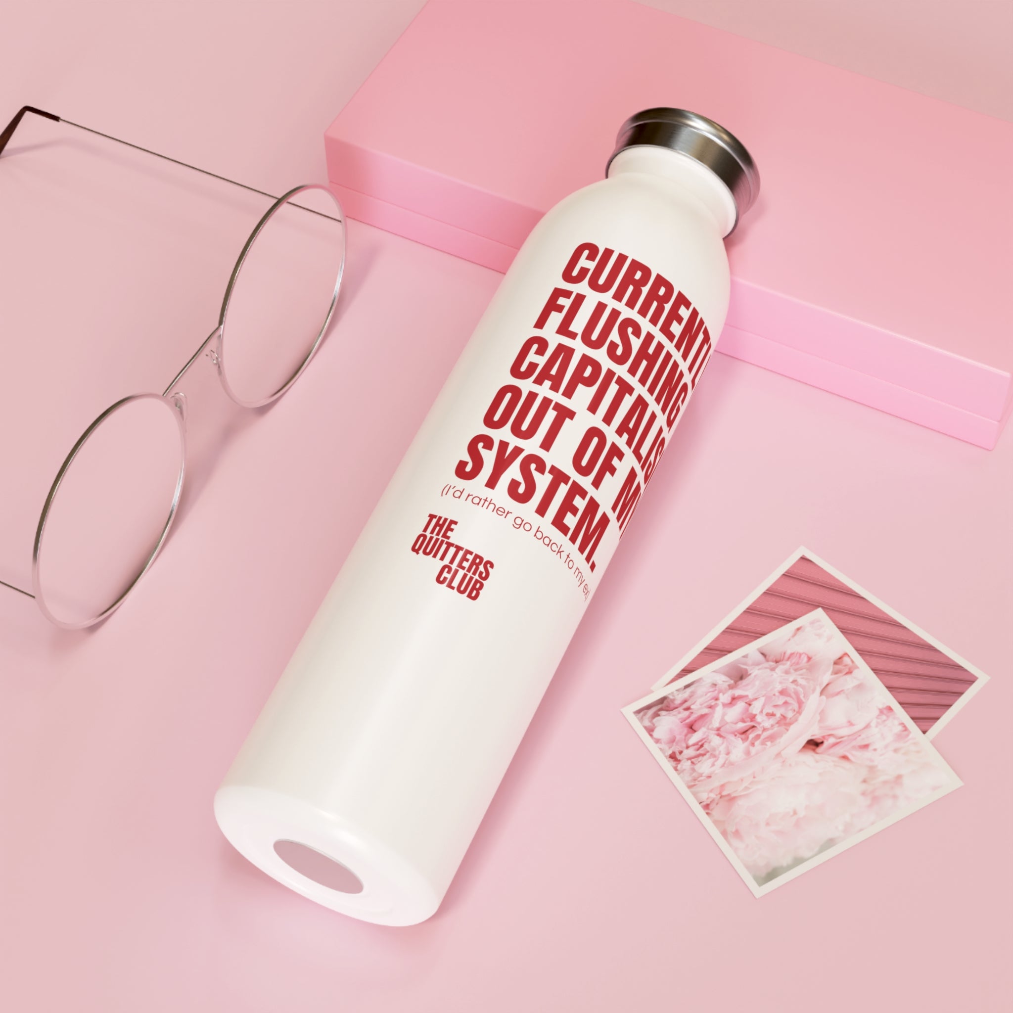 QUITTERS CLUB SLIM WATER BOTTLE 20oz - FLUSHING