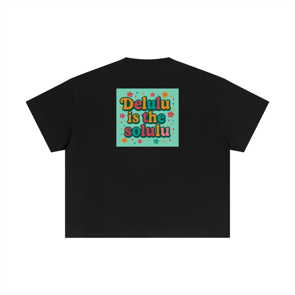ESSENTIAL COTTON BOXY T-SHIRT - DELULU IS THE SOLULU