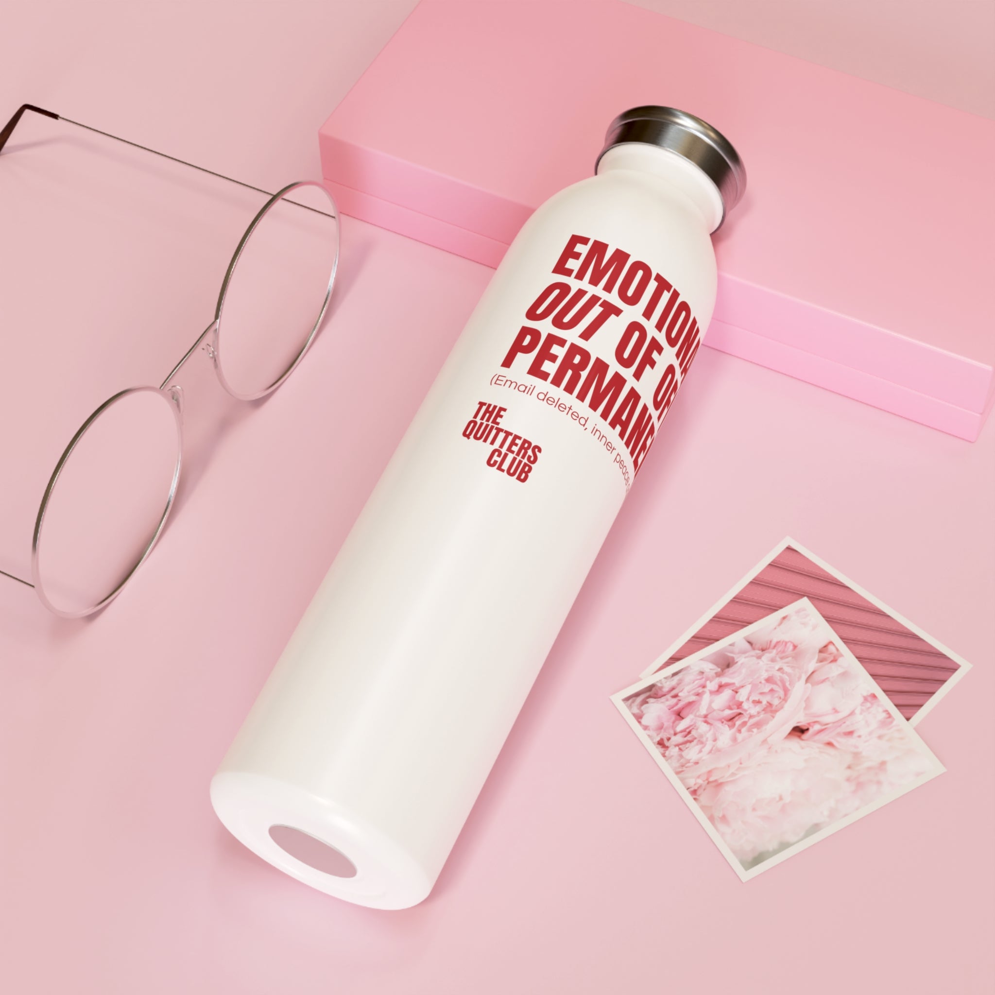 QUITTERS CLUB SLIM WATER BOTTLE 20oz - OUT OF OFFICE