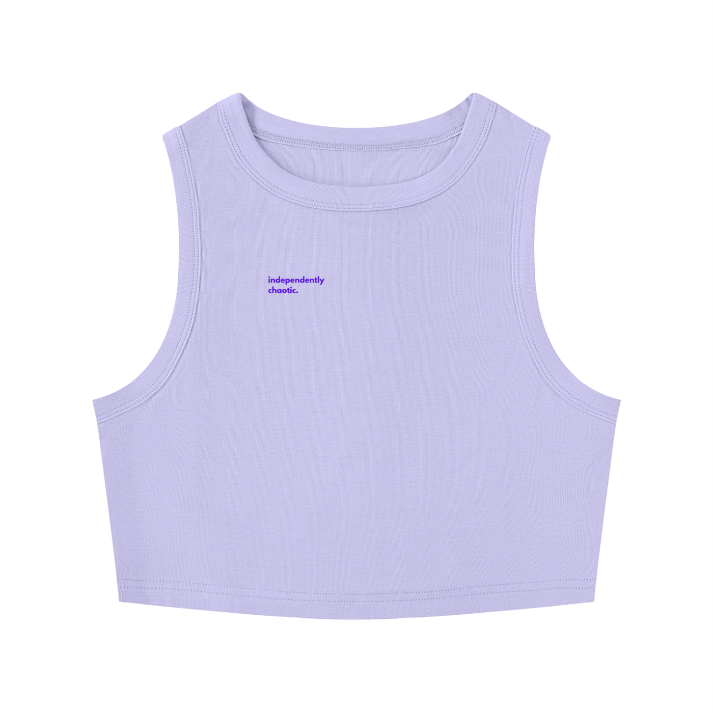 MAIN CHARACTER TIGHT CREWNECK CROP TANK TOP -  INDEPENDENTLY CHAOTIC