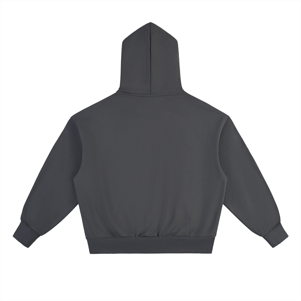 BASIC ESSENTIAL HEAVYWEIGHT FLEECE HOODIE DARK GREY