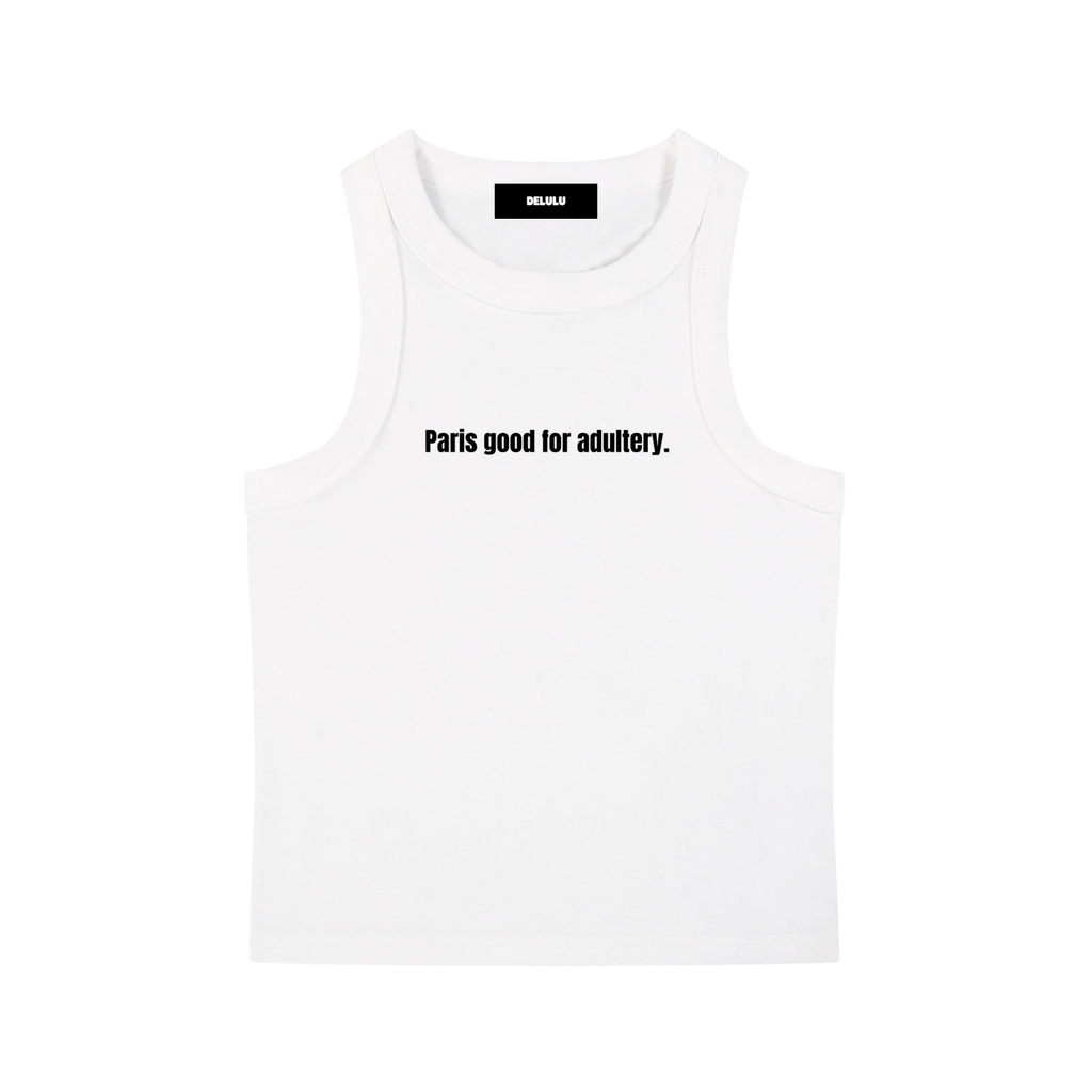 SNOW WASHED TANK TOP PARIS GOOD FOR ADULTERY